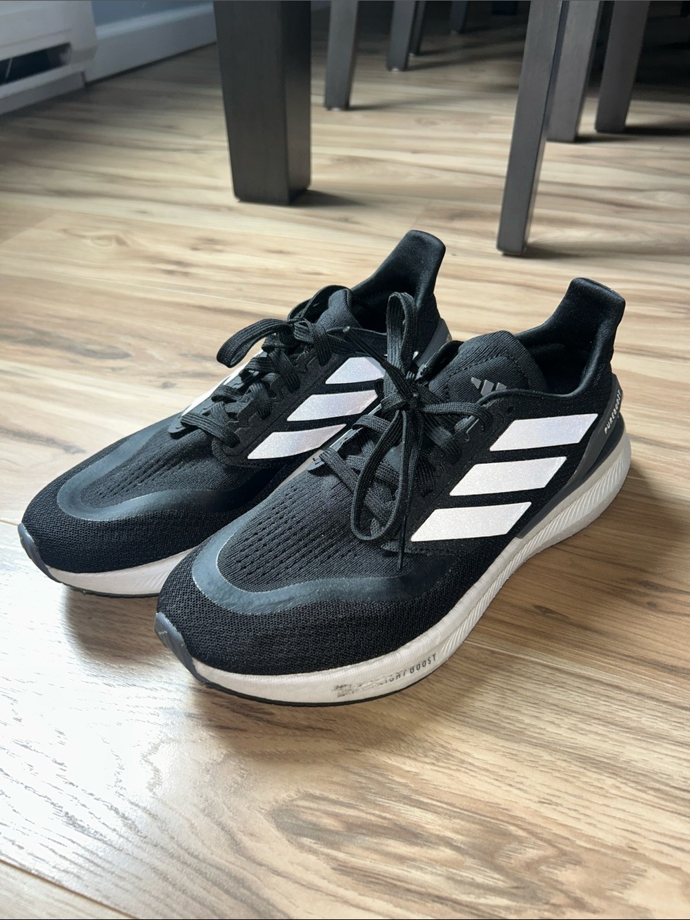 Adidas Women's Black and White Pureboost Athletic Running Shoes